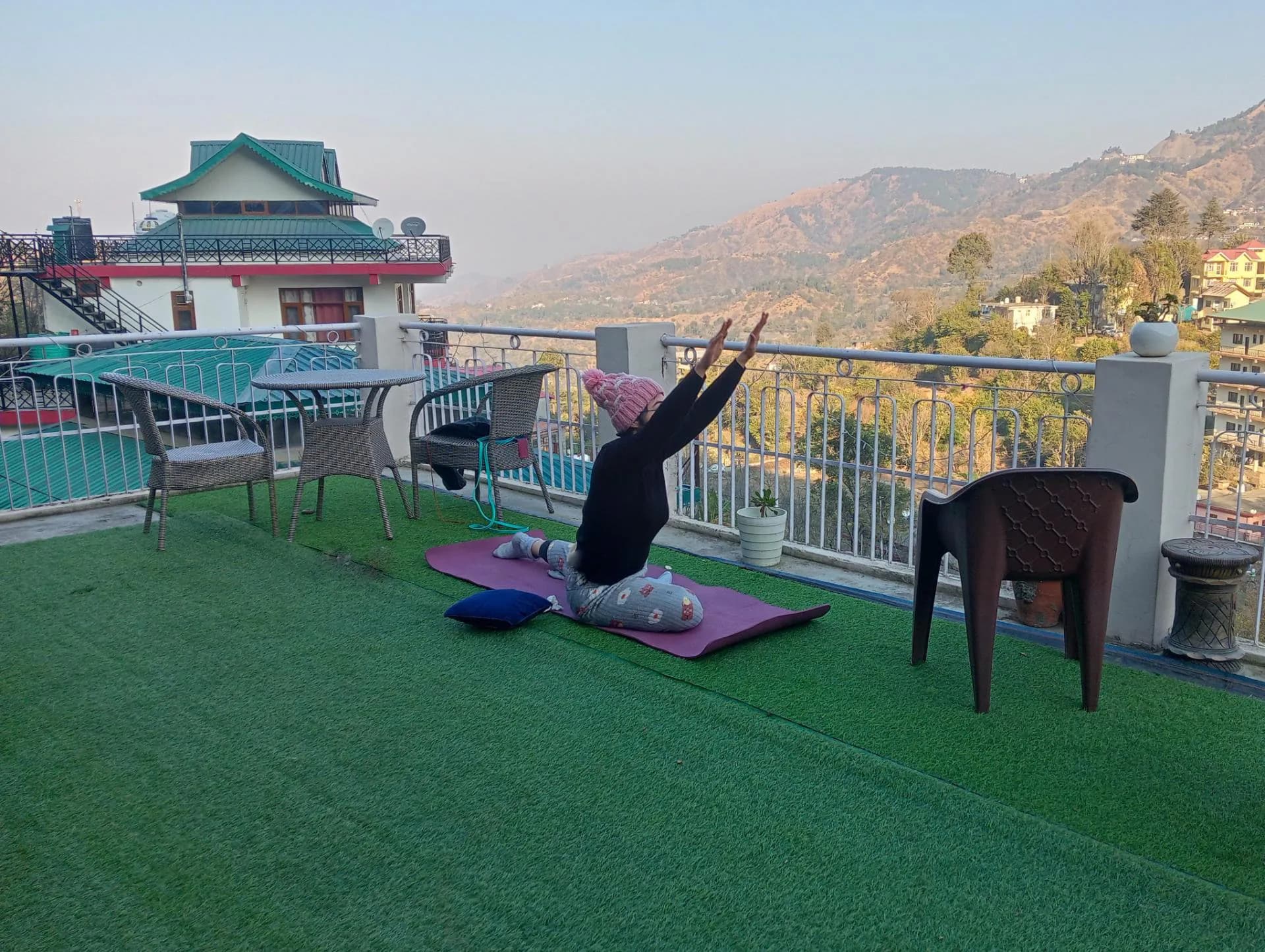A moment of peace and connection with nature in the hills