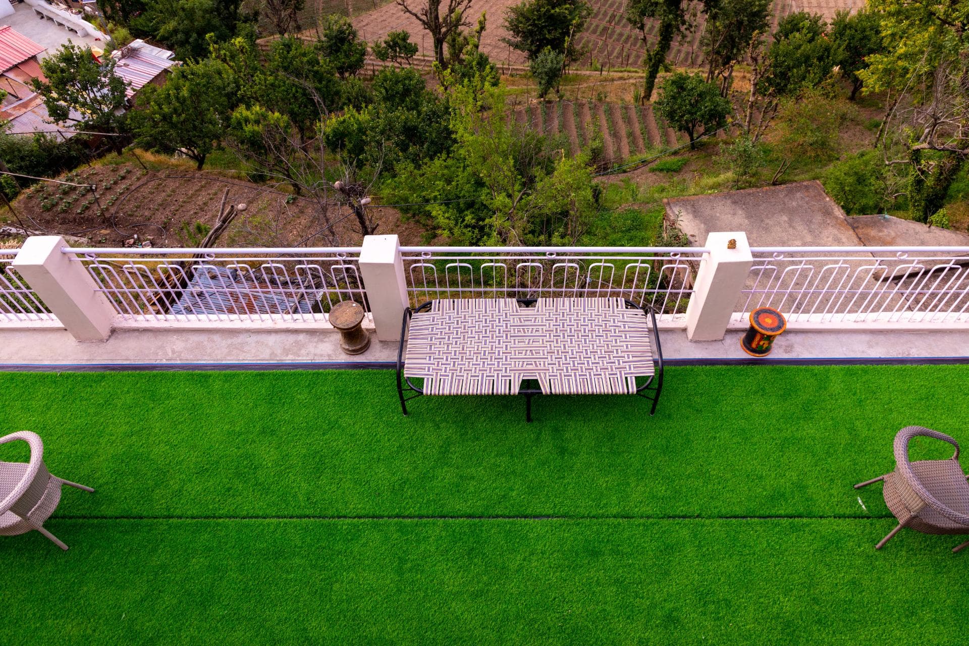 Panoramic Farm view from the terrace of Mohija Homestay in Kandaghat